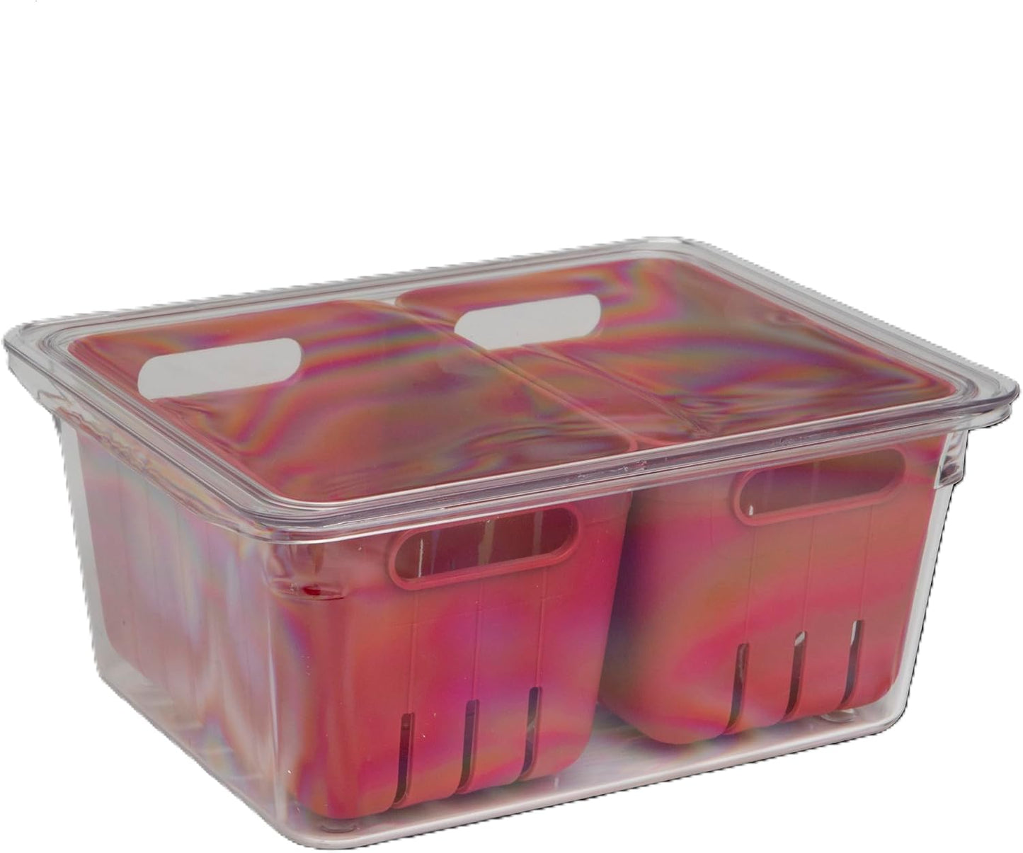 Dial Industries Fruit Berry Vegetable Fridge Storage Container, 2 Baskets | Two removable bins for easy rinsing, Air circulates to keep produce fresher longer, Great for fridge or counters