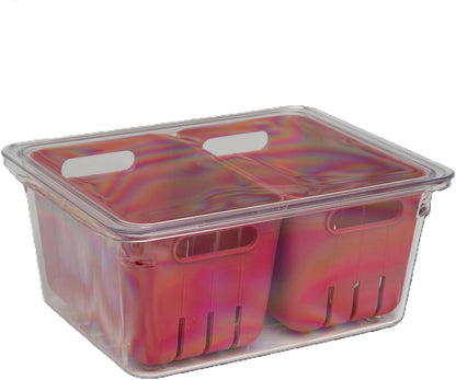 Dial Industries Fruit Berry Vegetable Fridge Storage Container, 2 Baskets | Two removable bins for easy rinsing, Air circulates to keep produce fresher longer, Great for fridge or counters