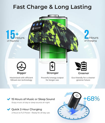 LOVE EYE Wireless Bluetooth 5.4 Sleep Headband Headphones for Side Sleeper
