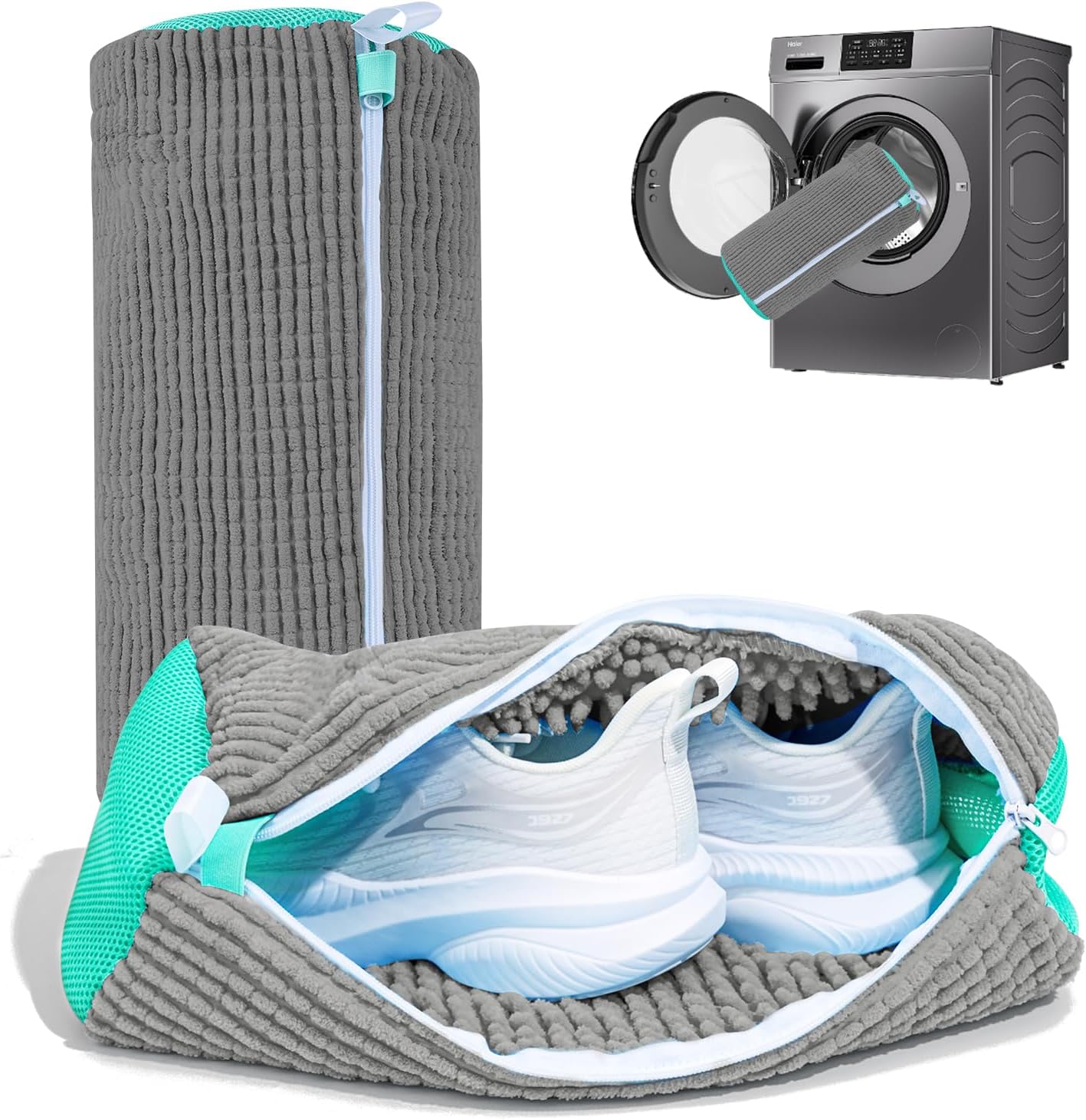 Shoe Washing Machine Bag: Laundry Shoe Bag for Washer and Dryer - 2pc Reusable Shoe Cleaning Bag for Sneaker Tennis Shoes Unstain Cleaner Kit (Yellow 2pcs)