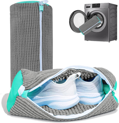 Shoe Washing Machine Bag: Laundry Shoe Bag for Washer and Dryer - 2pc Reusable Shoe Cleaning Bag for Sneaker Tennis Shoes Unstain Cleaner Kit (Yellow 2pcs)