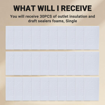 CARGEN Outlet Insulation Foam Pads Wall Draft Sealers 3mm EVA 30PCS Single | High-density flexible buffer requires no manual cutting; punch out unwanted sections for a custom fit