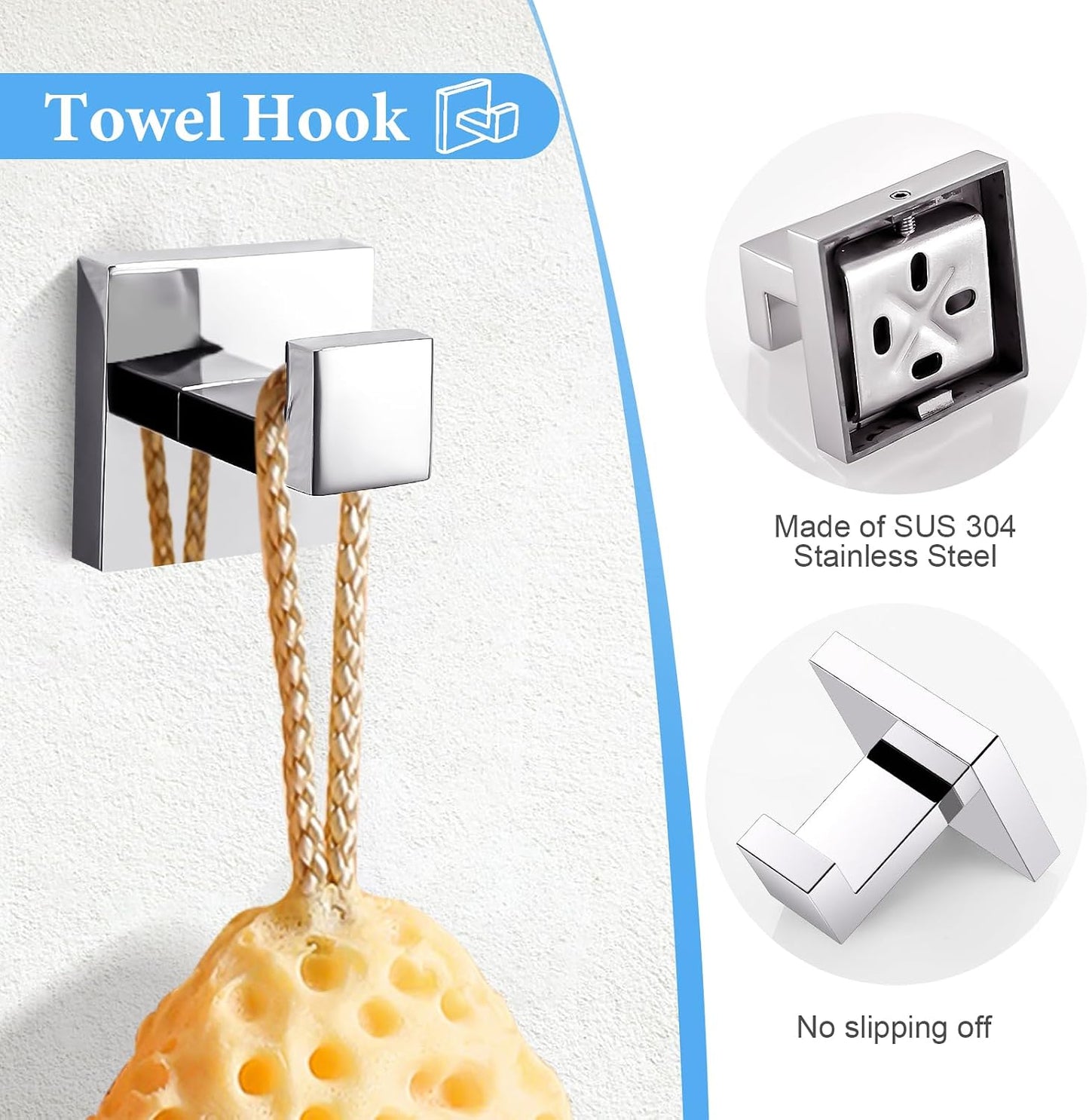 TURS Bathroom Hardware Set Black 4-Piece Towel Bar Set Include 24 Inch Towel Bar Hand Towel Holder Towel Hook Toilet Paper Holder with Shelf Wall Mounted Stainless Steel Bathroom Accessories Set