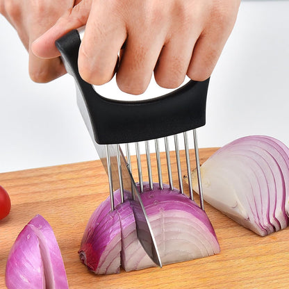 Onion Slicer Thin-Egg Chopperonion Onion Holder For Slicing,Avocado Slicer Tool Blooming Onion Cutter Kit,Tomato Slicers For Home Use Cool Kitchen Gadgets 2024 (Black(No handle))
