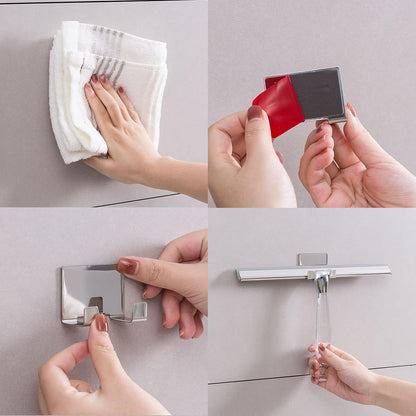Shower Squeegee for Glass Doors, Squeegee for Shower Glass Door, Window and Car Glass, Mirrors - All-Purpose Stainless Steel Squeegee, 10 Inches and Black