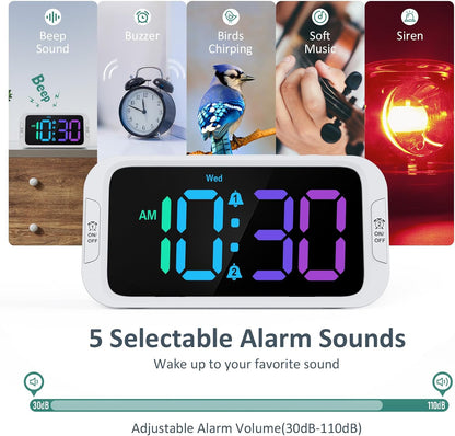 Odokee Digital Dual Alarm Clock for Bedroom with 0-100% Dimmable Display