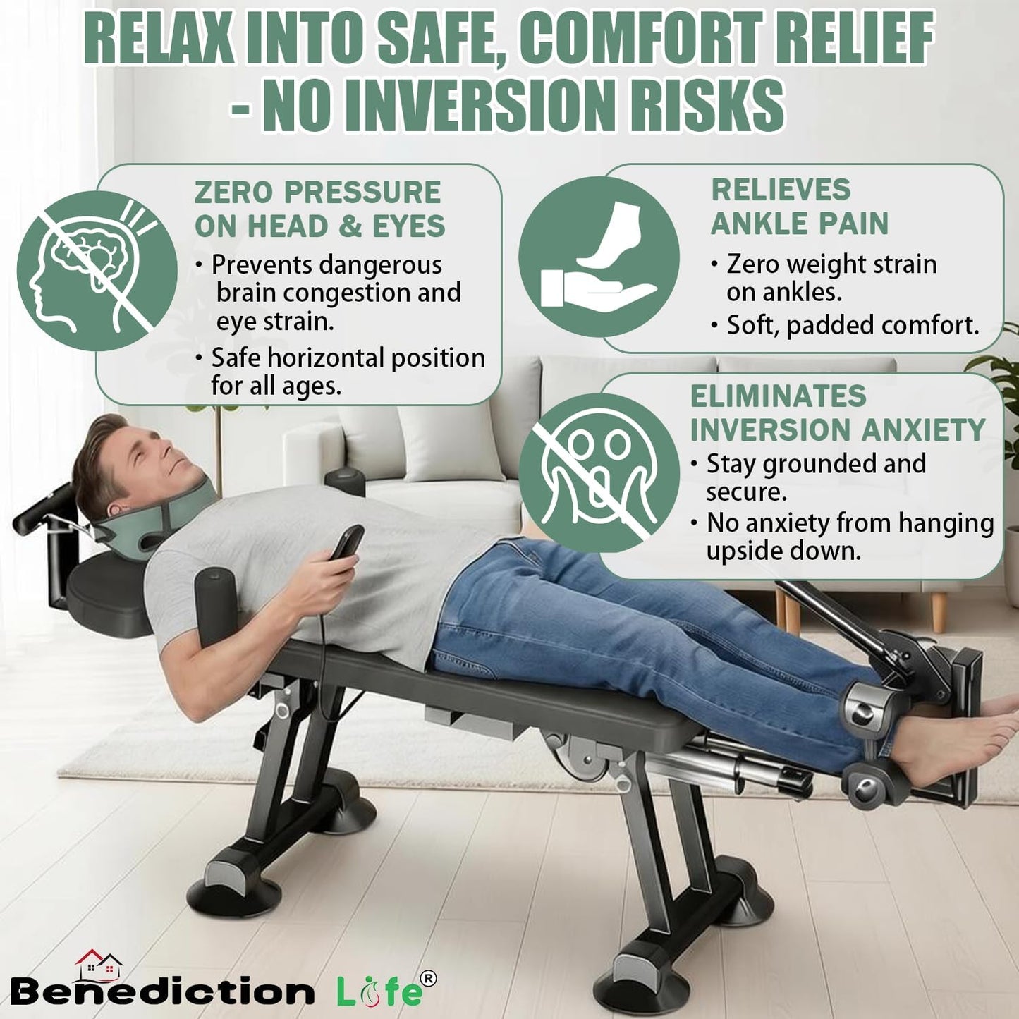 Electric Traction Machine for Neck and Back, Home Spinal Decompression Device for Lower Back Pain Relief, Non-Inversion Spine Stretcher for Safer Daily Use,Lumbar&Cervical Traction Decompression Table
