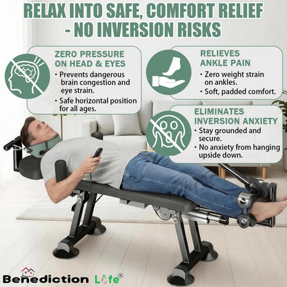 Electric Traction Machine for Neck and Back, Home Spinal Decompression Device for Lower Back Pain Relief, Non-Inversion Spine Stretcher for Safer Daily Use,Lumbar&Cervical Traction Decompression Table