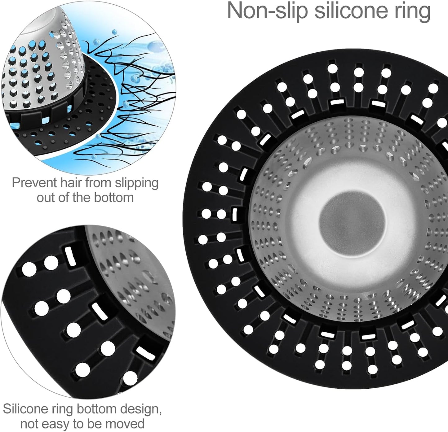 LEKEYE Drain Hair Catcher/Bathtub Drain Cover/Drain Protector for Pop-Up & Regular Drains(Patented Product)