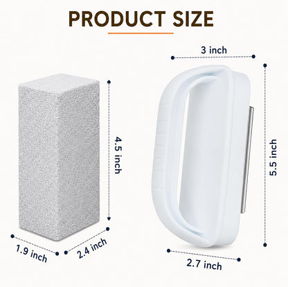 Heavy Duty Grill Cleaning Brick with Handle, Durable Griddle Pumice Stone Cleaning Blocks Removing Stains for Flat Top, Oven, Stove, BBQ Grates, Cookware (3)
