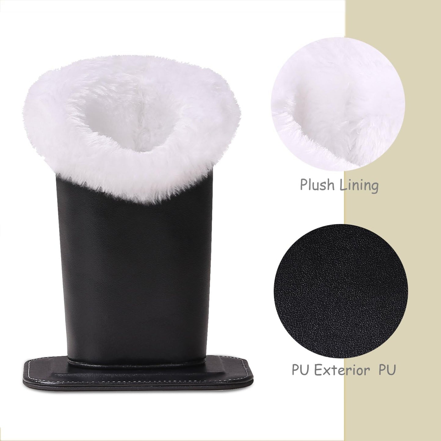 MoKo Eyeglasses Holder, Modern Velvet Plush Lined PU Leather Household Magnetic Holder Protective