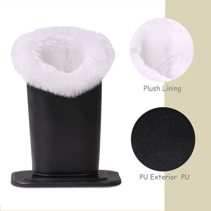 MoKo Eyeglasses Holder, Modern Velvet Plush Lined PU Leather Household Magnetic Holder Protective