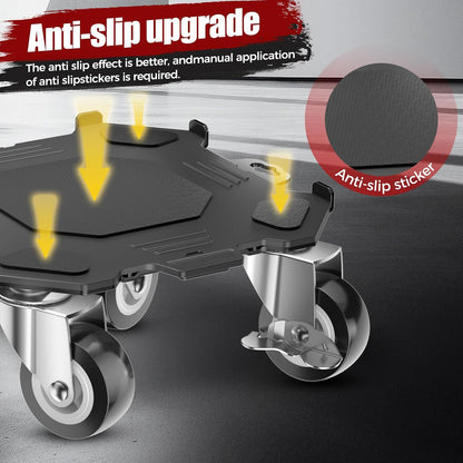 Kavlium Heavy Duty Furniture Dolly,5-Wheel Furniture Movers,5.3 Inch | Carbon Steel Dolly with Lifter Tool and 360° Casters for Moving Sofas,Refrigerators,Cabinets and Other Heavy Furniture.