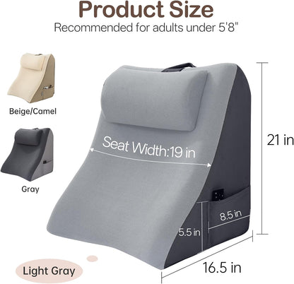 Vekkia 21” Back Rest Pillow with Dual-Layer Foam for Reclining and Sitting