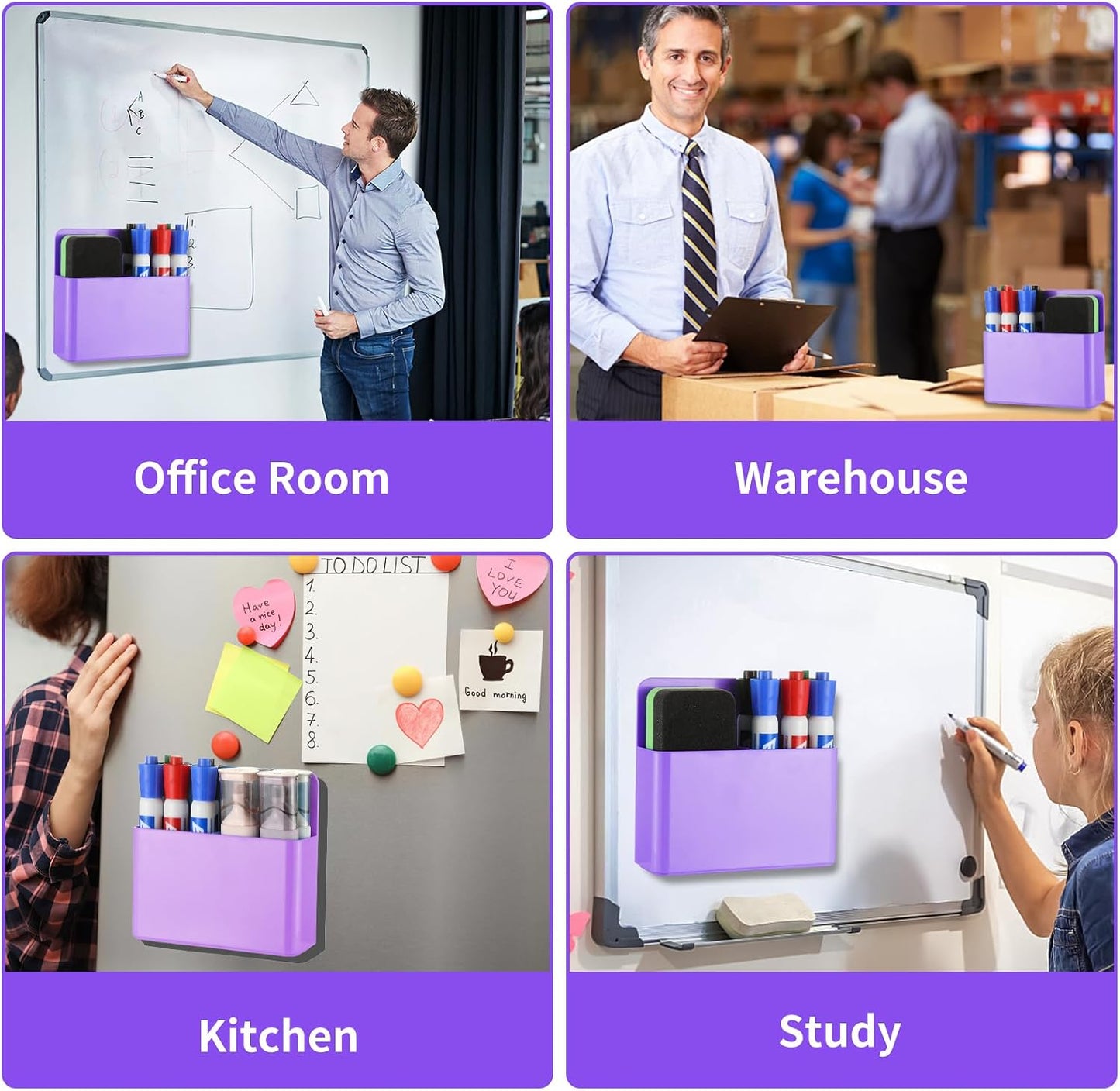 Camelmother 2Pcs Magnetic Dry Erase Marker Holder For Whiteboard Fridge | 2Slots Locker Accessories Teacher Classroom Must Haves Fridge magnets