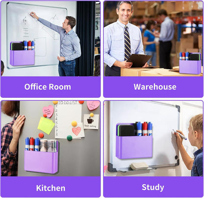 Camelmother 2Pcs Magnetic Dry Erase Marker Holder For Whiteboard Fridge | 2Slots Locker Accessories Teacher Classroom Must Haves Fridge magnets