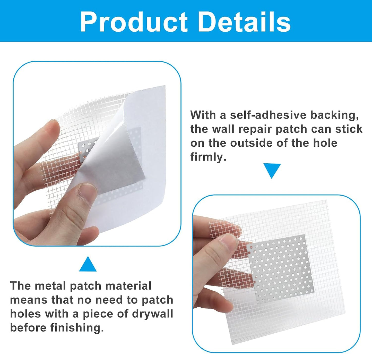 2 x 2 Inch Drywall Repair Patch, 8Pcs | Self Adhesive, Dry Wall Patch Kits, Wall Hole Repair Kit