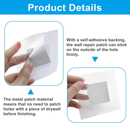 2 x 2 Inch Drywall Repair Patch, 8Pcs | Self Adhesive, Dry Wall Patch Kits, Wall Hole Repair Kit