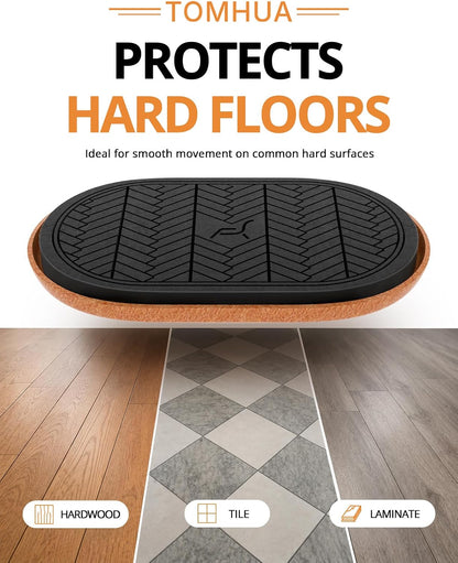 Furniture Sliders for Hardwood Floors Felt Heavy-Duty Furniture Movers | 8 Pack 9-1/2" Oval Reusable Furniture Slider with Extra Thick Design Beige Felt Sliders for Hard Surfaces Effortless Moving