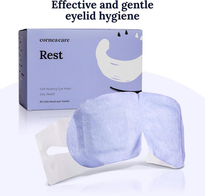 CorneaCare Rest Self Heating Warm Compress for Dry, Tired Eyes | 30 Count