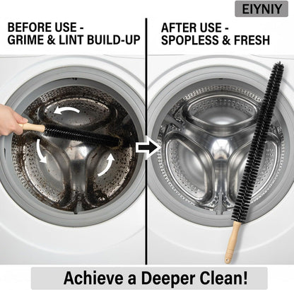 Dryer Cleaner Vent Brush Long Flexible Dryer Vent Cleaner with Wood Handle and Refrigerator Condenser Coil Brush Long Flexible Refrigerator Coil Cleaning Brush (EY-008)