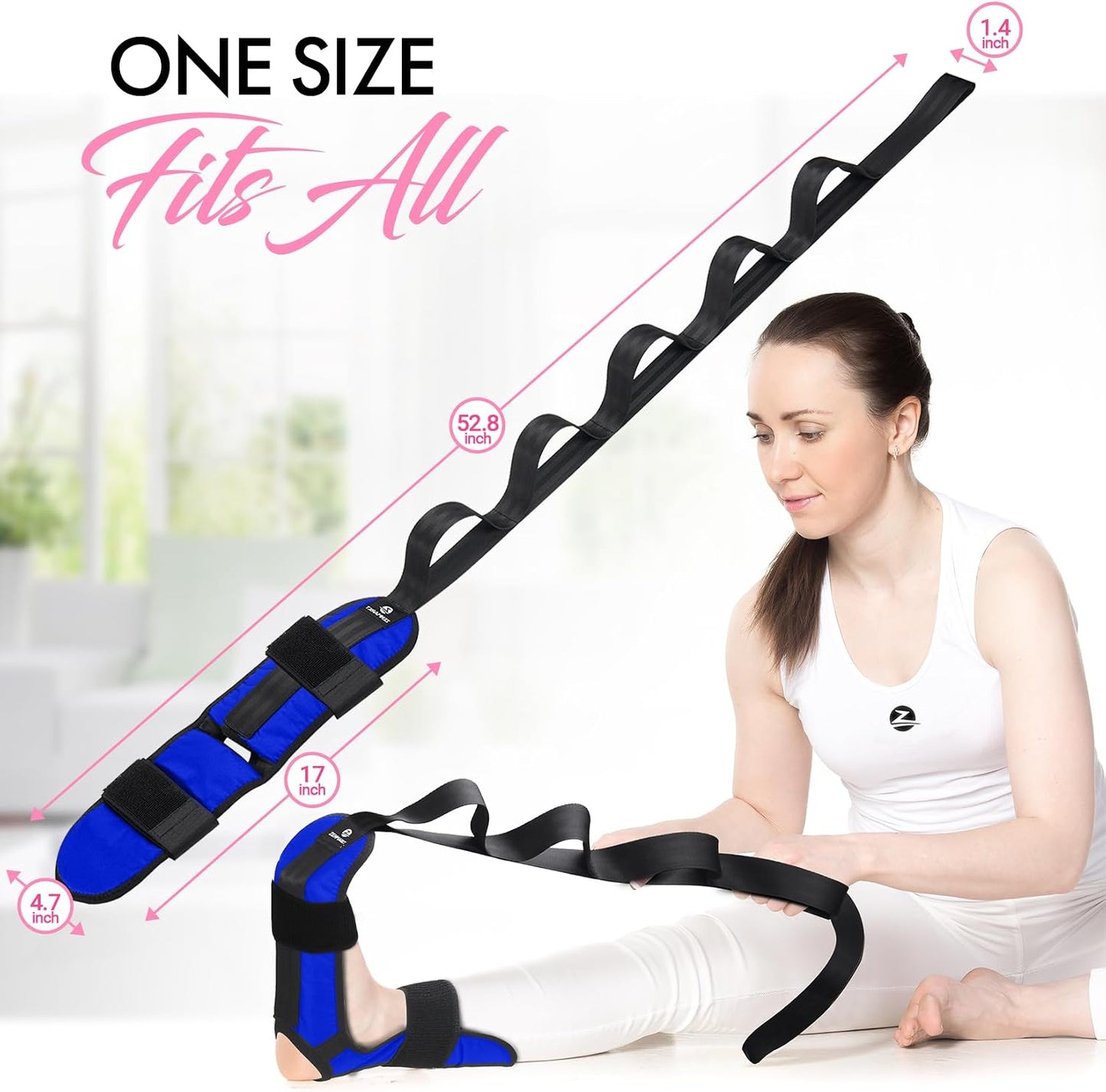 Foot and Calf Stretcher Strap for Physical Therapy and Flexibility | Supports Foot and Calf Stretching for Yoga, Gymnastics and Recovery, Ideal for Plantar Fasciitis Relief