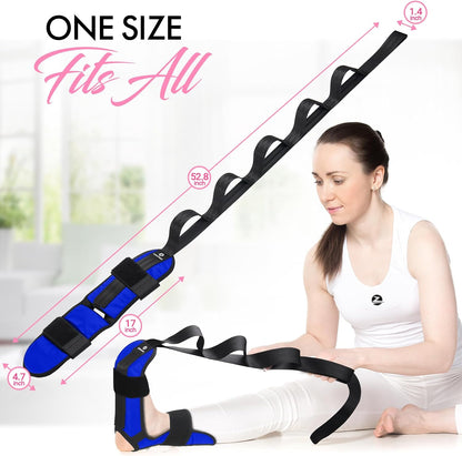 Foot and Calf Stretcher Strap for Physical Therapy and Flexibility | Supports Foot and Calf Stretching for Yoga, Gymnastics and Recovery, Ideal for Plantar Fasciitis Relief
