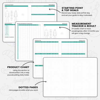 Food Journal - Journal for Women Weight Loss, 5.8" x 8.3