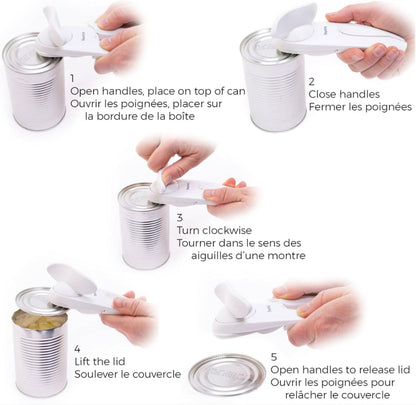 Starfrit Little Beaver Can Opener, Safe, Comfort Grip, White