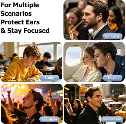 Ear Plugs for Sleep, 50dB Noise Cancelling Ear Plugs for Noise Reduction, Reusable Silicone Sleeping Earplugs for Snoring, Concert, Shooting & Plane Travel with 8 Eartips Case