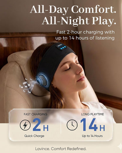 Sleep Headphones Headband, Bluetooth 5.4 Sleeping Headphones for Side Sleepers, Wireless Headband Headphones with Ultra-Thin Stereo Speakers for Sports, Workout, Travel, Meditation