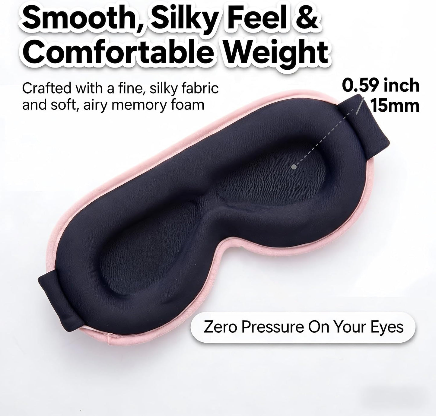 3D Cooling Gel Weighted Eye Mask for Sleeping, 100% Blackout Sleep Mask | FSA Eligible Items HSA, 6oz Gel-Weighted, No Eye Pressure, Cold Relief for Puffy Eyes, Migraines, After Surgery & Travel Gift