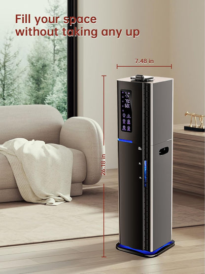 2.64Gal Humidifiers for Bedroom Large Room, Warm and Cool Mist up to 500ft², Top Fill Diffuser Ambient Light, 3 Mist Modes, 24H Timer, 35dB Quiet Humidifier for Home Office Plants
