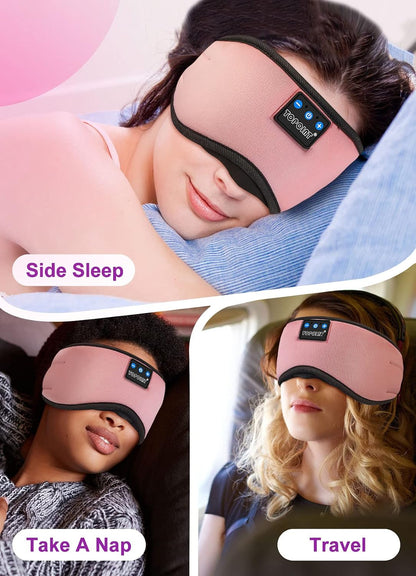 TOPOINT Sleep Mask Headphones Bluetooth Wireless 5.4, Breathable Cotton Eye Mask for Sleeping Side Sleepers Travel Music Headsets with Microphone Handsfree Men Women