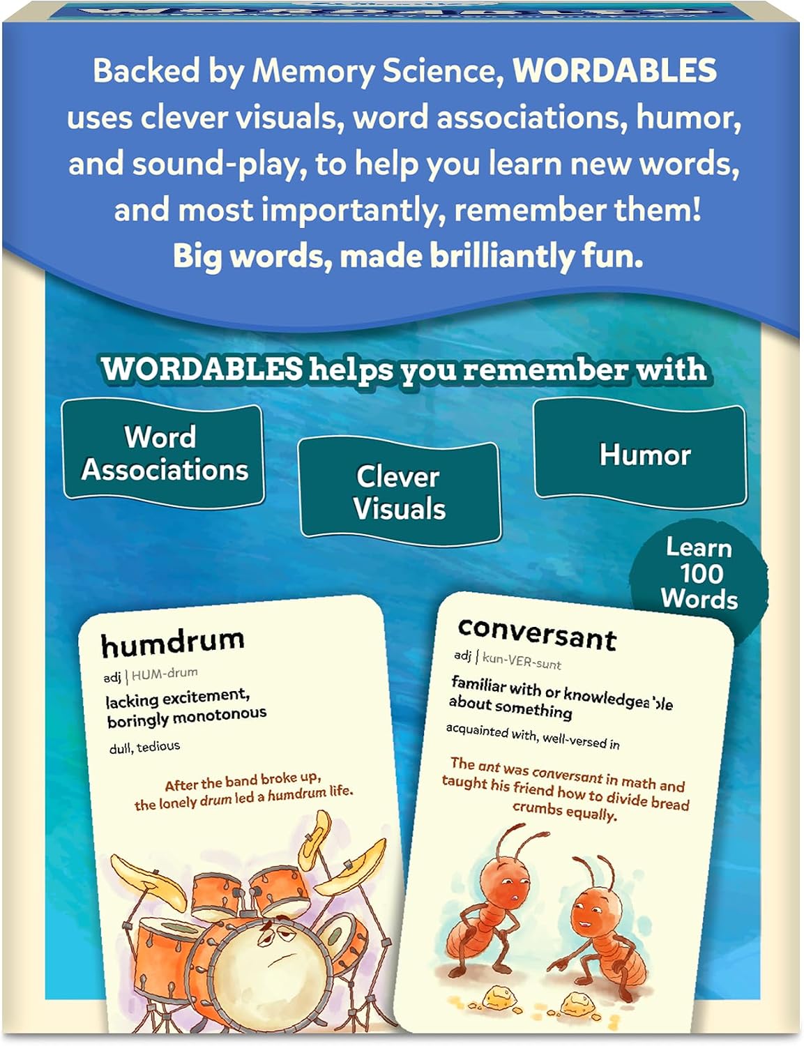 Skillmatics Vocabulary Flash Cards, SAT Prep – Wordables Level 3 | Screen-Free, Spelling Game, Learn 100 words with Wordplay, Visuals, & Soundplay, Learning Gift for Ages 8, 9, 10 & Up