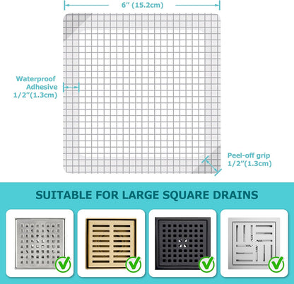 25 Pack Disposable Shower Drain Hair Catcher Mesh Stickers - Peel & Stick Drain Strainers to Prevent Clogs, Strong Waterproof Adhesive, Mess-Free Disposable Drain Covers for Shower & Bathtub