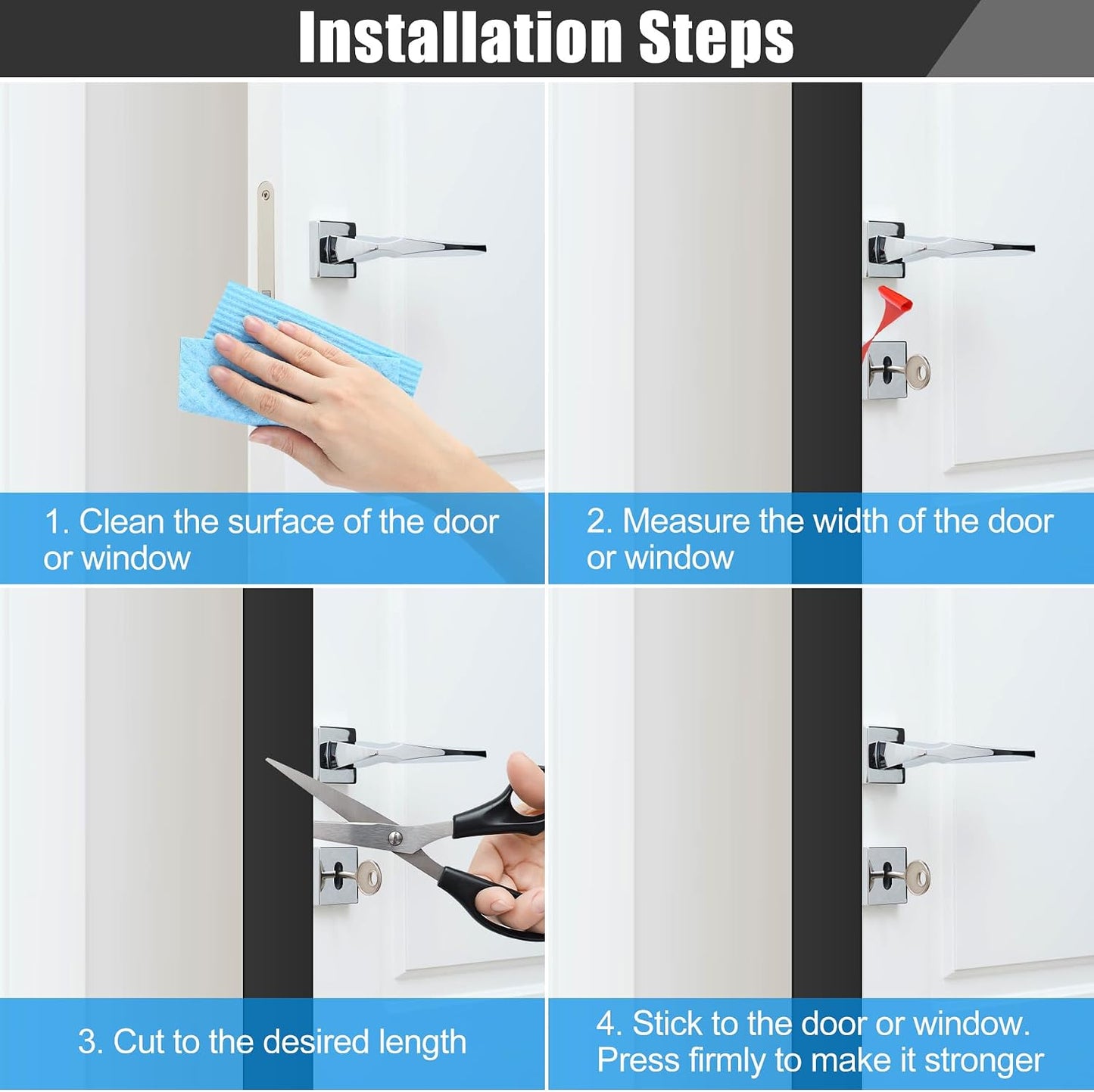 Draft Seal Tape for Doors and Windows 2 in x 20 Ft Silicone Weather Stripping Extra Thick 2mm Door Seal Strip with Strong Adhesive Draft Insulation Stopper Side Seal - Clear