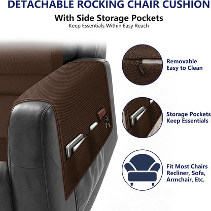 Chair Cushions for Elderly,20x16.5x4.5 Inch Rocking Chair Cushions Indoor,Memory Foam Recliner Cushions for Long Sitting, Sofas & Couches，Outdoor,Office Chair，wheelchair，Meditation and Floor Seating