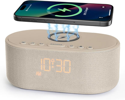 Odokee Sound Machine Alarm Clock for Bedrooms with Wireless Charging - Putty