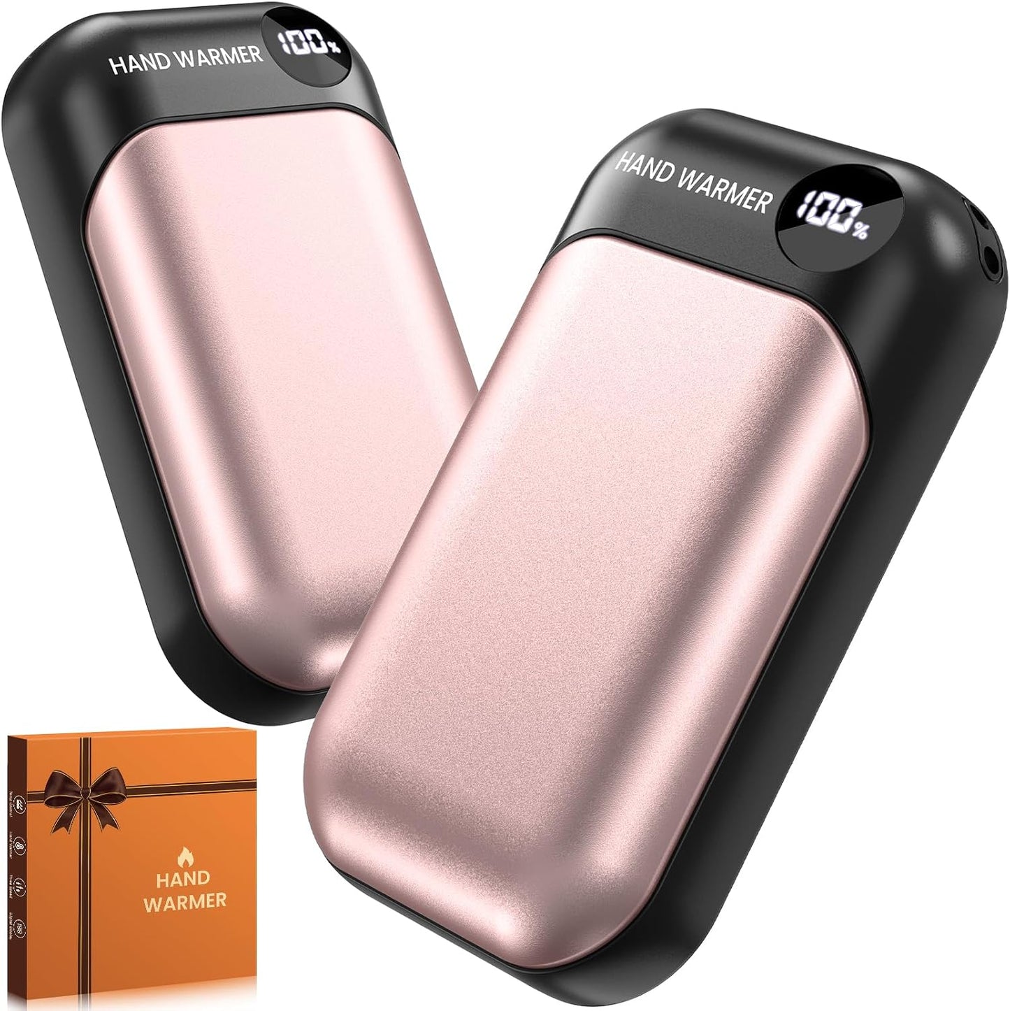 Hand Warmers Rechargeable 2 Pack, 4-Levels 104°F to 131°F Electric Hand Warmers, UL Certified Safe & Real 9Hrs Heating, Portable Pocket Hand Warmer for Women Men Kids, Fishing, Hunting, Golf, Camping
