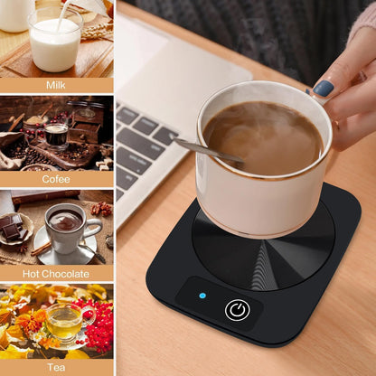 Mug Warmer, Candle Warmer Plate, 2-Temp Settings Coffee Mug Warmer, Portable Coffee Cup Warmer, Coffee Warmer for Desk Suits for Various Mugs, Automatic Shut Off, Gift for Mom