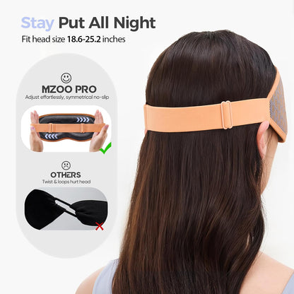MZOO Pro Breathable Blackout Sleep Mask, Gift for Women Men