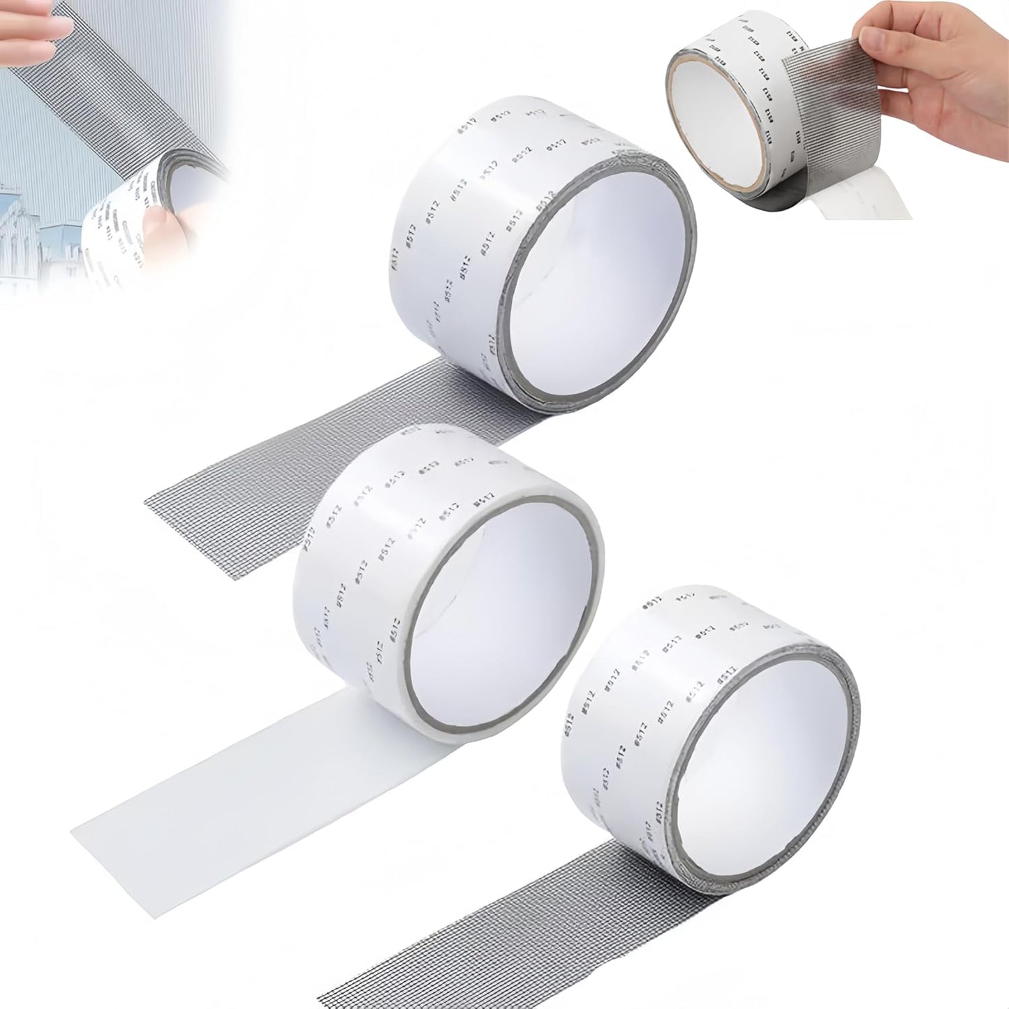 Window Screen Repair Tape, New Strong Adhesive Screen Repair Tape Screen Repair Kit Fiberglass Screen Tape Mesh Repair Suitable for mesh Doors and Windows (Gray)