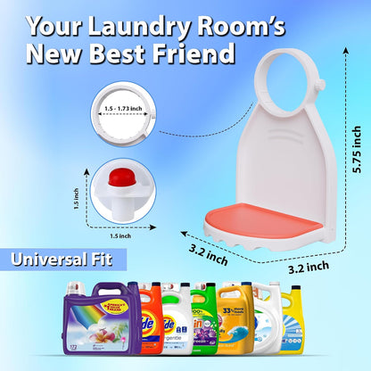 2 Pack Laundry Detergent Cup Holder with Drip Catcher Tray - Black | Silicone drip tray catches leaks; metal screw secures to detergent or fabric softener spouts for cleaner laundry room storage