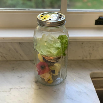 Jarware Herb Saver Lid for Wide Mouth Mason Jars, Green