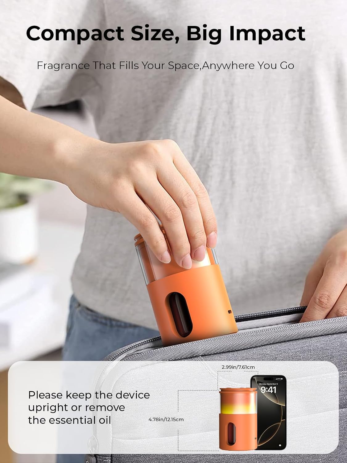 Waterless Essential Oil Diffuser: 𝟗-𝐂𝐨𝐥𝐨𝐫 𝐋𝐄𝐃 for Home