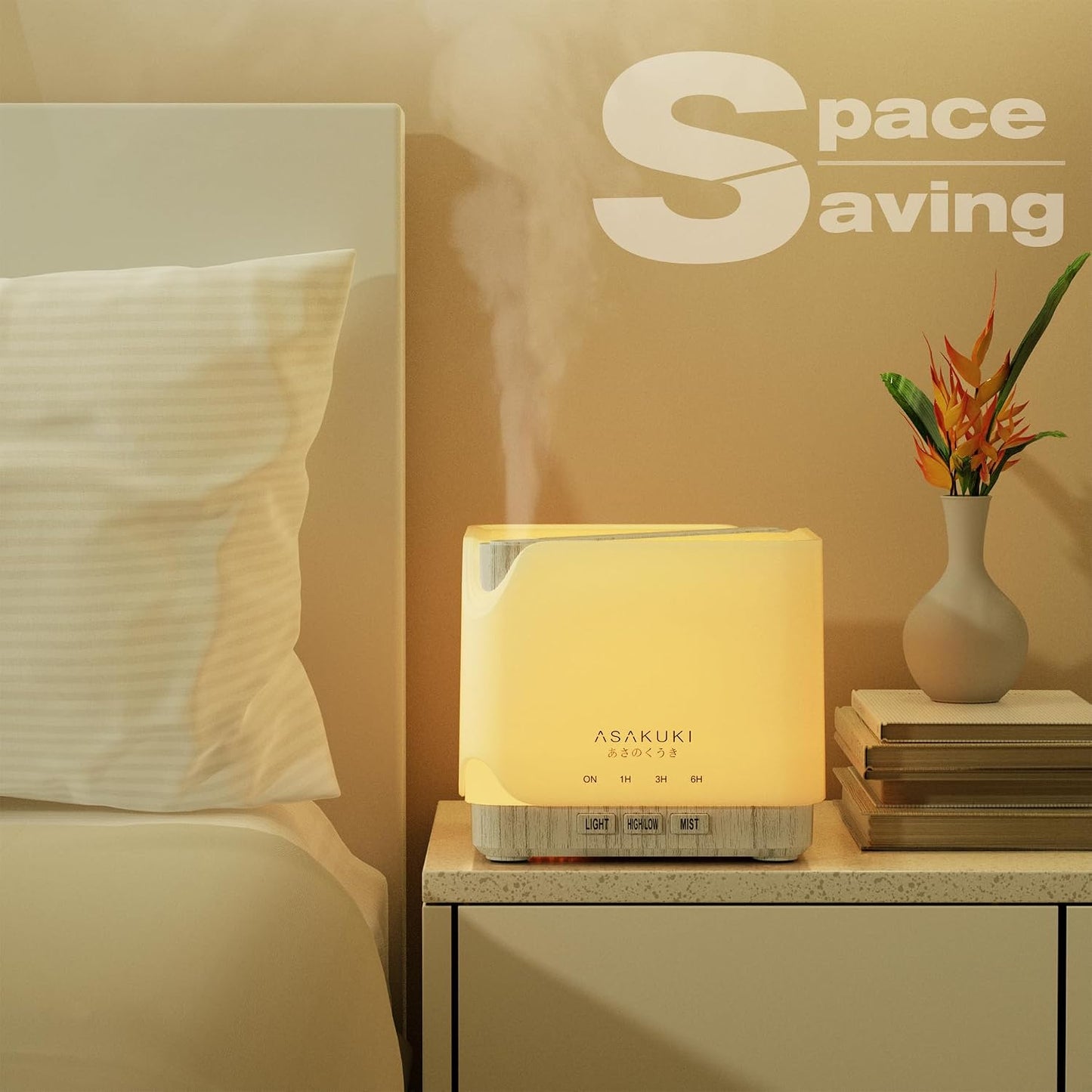 ASAKUKI Essential Oil Diffuser Smart WiFi Humidifier 700 ml | Easy Connect with Alexa and Google Home, Phone App & Voice Control, Customized Schedule Timers and LED Light