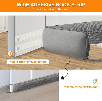 Weighted Door Draft Stopper, Grey, 32inch | Under Door Noise Blocker, Front Door Insulation, Weatherproof Strip, Energy Efficient