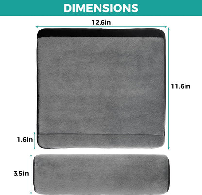 lefeke 2 Pack Wheelchair armrest Pads - Soft Velvet Foam armrest Covers for wheelchairs, Office Chairs and armchairs, etc., Effectively relieves arm Pressure and Prevents Soreness (Blue)
