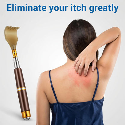 Portable Extendable Double-Pole Back Scratcher, Rubber Handles